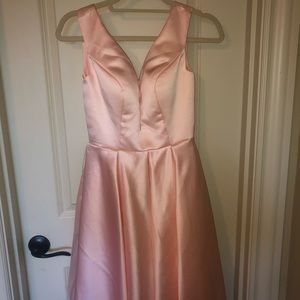 pink knee length formal dress